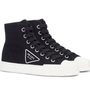 Black High Top PRADA Canvas Sneakers